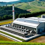 Geothermal Plant in Tuscany**

"A modern geothermal power plant nestled in the Tuscan countryside, Italy, fully clothed technicians monitoring equipment, rolling hills in the background, sunny day, appropriate content, safe for work, professional photography, perfect anatomy, natural proportions, clear details, high quality, showcasing sustainable energy."

**