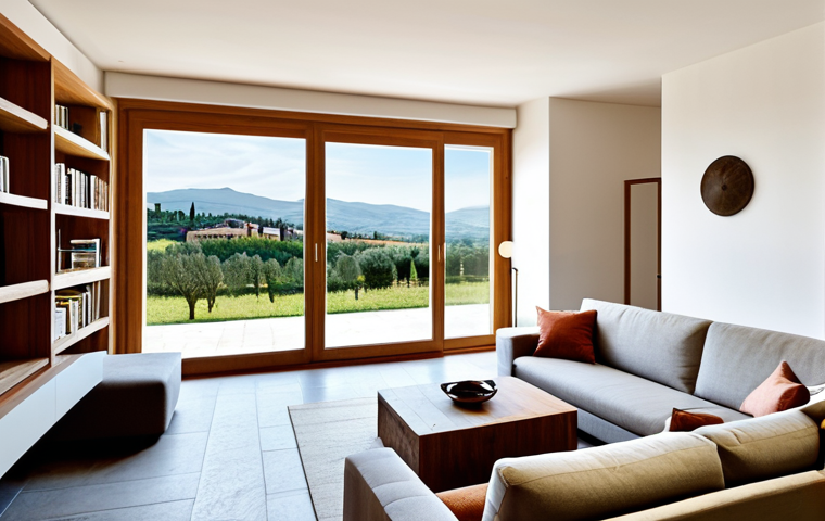 지열 냉난방 시스템과 사용자 경험 - Modern Geothermal Home Interior**
"A bright and airy modern Italian home interior, featuring a disc...